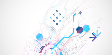 Abstract vector background on a technological theme.のイラスト素材