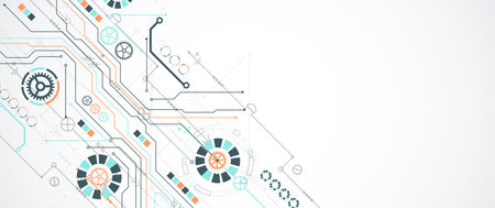 Abstract vector background on a technological theme.のイラスト素材