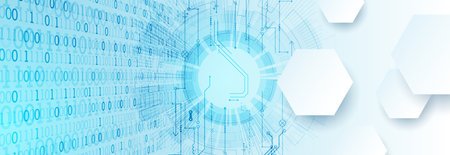 Scientific and technological concept with the use of technical elements formed in the shape of a circle. Handmade vector illustration.のイラスト素材