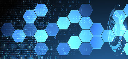 Hexagons on gradient color background. Hi-tech digital technology concept. Vector