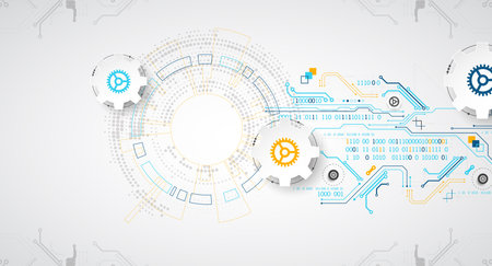 Vector illustration, Hi-tech digital technology and engineering theme.のイラスト素材