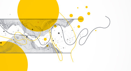 Trendy abstract wireframe background. Modern science or technology art elements. Surface illustration. Vectorのイラスト素材