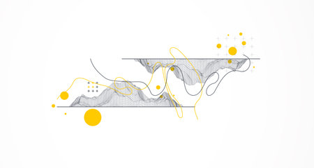 Trendy abstract wireframe background. Modern science or technology art elements. Surface illustration. Vectorのイラスト素材
