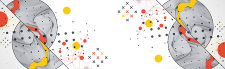 Trendy abstract wireframe background. Modern science or technology art elements. Surface illustration.のイラスト素材