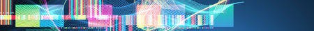 Abstract data waveform background with dynamic lines, grids, and color bars. Vector illustration.