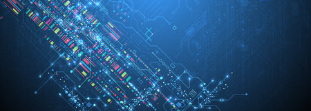 Abstract technology concept. Circuit board color background. Vector illustrationのイラスト素材