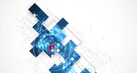 Abstract background. Scientific and technological concept. Square art. Vectorのイラスト素材