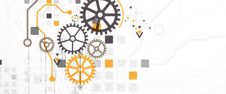 Abstract technology background. Cogwheels theme. Vector illustration