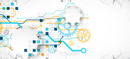 Abstract technology background. Cogwheels theme. Vector illustrationのイラスト素材