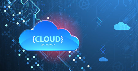 Cloud storage technology. Integrated digital web concept background. Vector