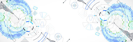 Abstract background. Scientific and technological concept with the use of technical elements formed in the shape of a circle. Vectorのイラスト素材