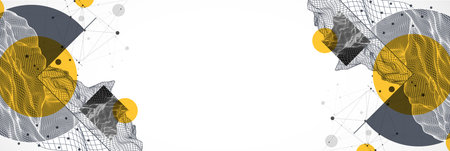 Modern science and technology background. Abstractwireframe art. Vector.のイラスト素材