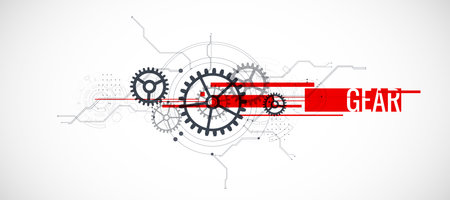 Abstract technology background. Cogwheels ART theme. Vector illustrationのイラスト素材