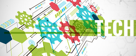 Modern futuristic technology vector background. Circuit board.のイラスト素材