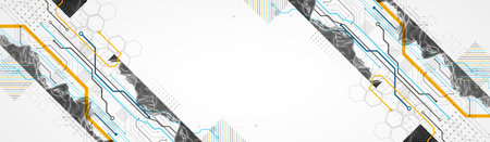 Abstract technology concept. Circuit board, high computer color background. Vector illustration.
