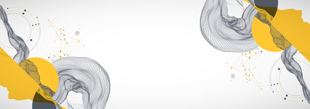 Abstract wireframe background. Modern science art elements. Surface illustration.のイラスト素材