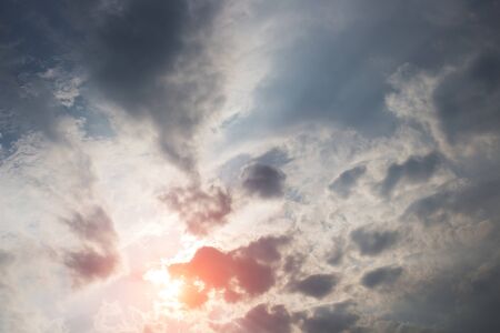 Cloudy with sunlight for background or wallpapers.The beauty of tropical nature for graphic design