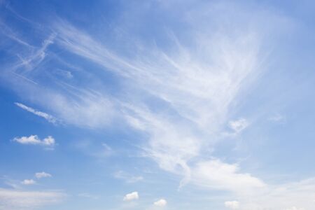 Bright blue sky with white clouds for background or wallpapers.The beauty of tropical nature for...