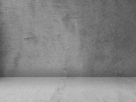 Concrete wall background for displaying products in 3d. Pattern of white cement floor in vintage style for graphic design or wallpaper. Gray abstract texture detail in construction.の写真素材