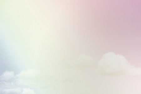 Sky and clouds in pastel tones.Colorful natural background for graphic design or wallpaper in the romantic love conceptの写真素材