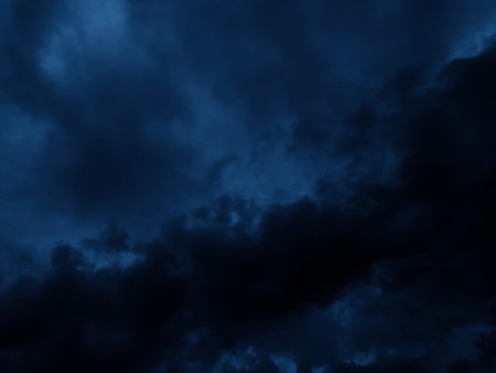 Dark sky composed of purple, blue, pink  for graphic design or wallpaper. Misty storm background in supernatural mystery concept.の写真素材