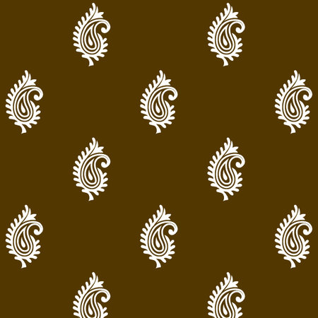 Seamless pattern with laurel wreaths on brown backgroundの写真素材