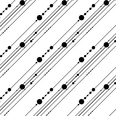 Seamless pattern with black lines on white background. Vector illustration.