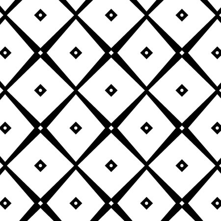 Seamless geometric pattern. Black and white background. Vector.の写真素材