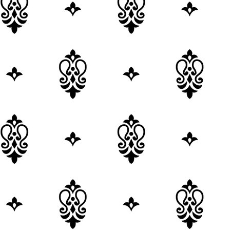 Seamless pattern with decorative elements. Black and white vector background.の写真素材