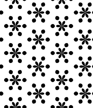 Seamless pattern with decorative elements. Black and white background.の写真素材