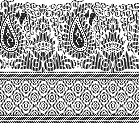 Seamless black and white paisley pattern. vector illustrationの写真素材