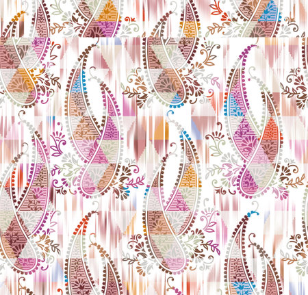 Seamless pattern based on traditional Asian elements Paisley.の写真素材