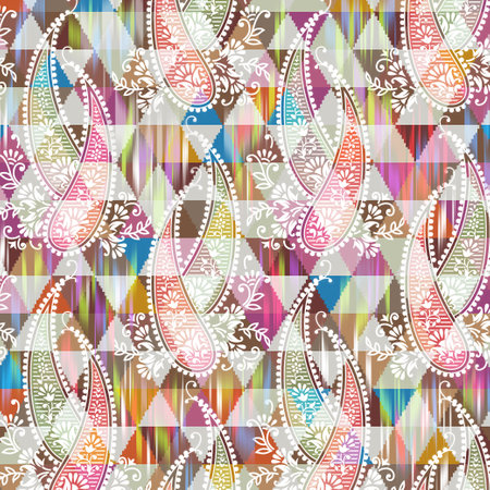 Seamless vector pattern with hand drawn flowers on dark background.