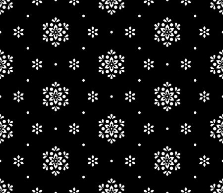 floral seamless pattern background.Geometric ornament for wallpapers and backgrounds. Black and...
