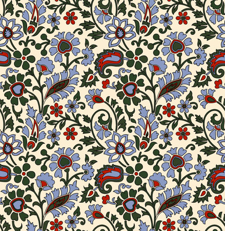 Seamless pattern with floral ornament in retro style. Vector illustrationの写真素材