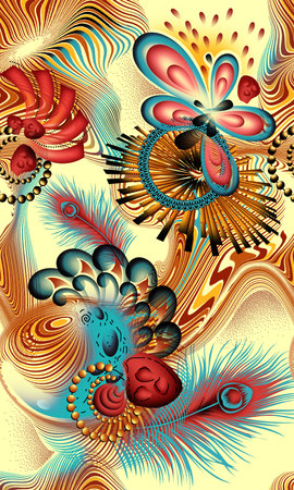 abstract fractal background a computer-generated 2D illustration, textureの写真素材