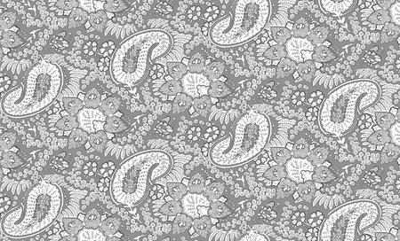 Seamless paisley pattern. Vector illustration. Hand drawn paisley background.の写真素材