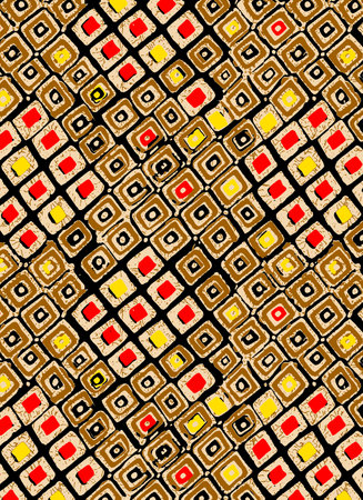 Seamless pattern with squares in retro style. Vector illustration.