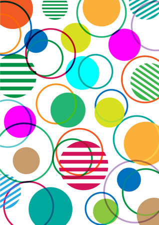 The colorful circle with white  background Art and Illustration vectorのイラスト素材