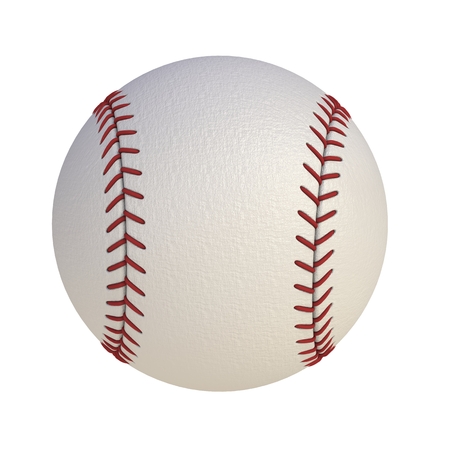 Baseball isolated on white background, 3d renderingの写真素材
