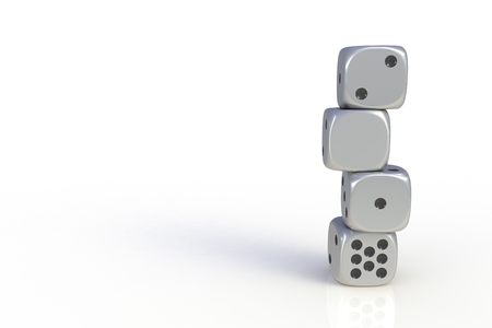 Happy New Year 2018 concept with dice, 3D rendering isolated on white backgroundの写真素材