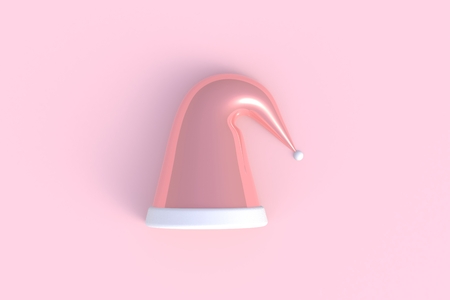 Santa hat abstract minimal pink background, 3d renderingの写真素材