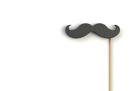 Fake black mustache on white background, 3D renderingの写真素材