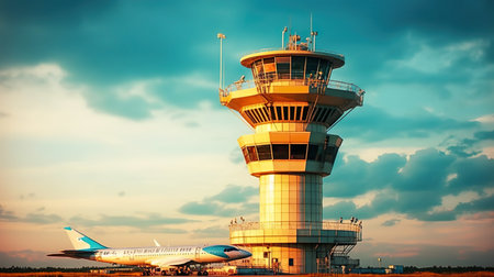 Air Traffic Control Radar. Generative AIの素材