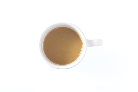 Coffee in white cup and white background.の写真素材