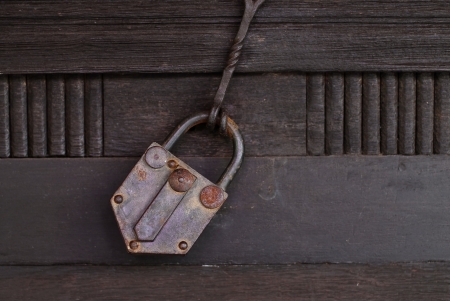 old wood window lock with old master keyの写真素材