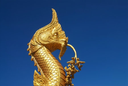 head of naka statue on blue sky の写真素材