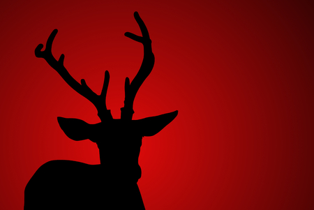 deer head silhouetteの写真素材