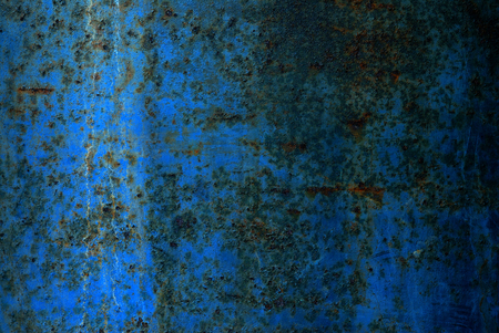 texture of old blue metal plateの写真素材