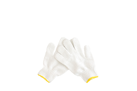 cotton gloves isolated on white backgroundの写真素材